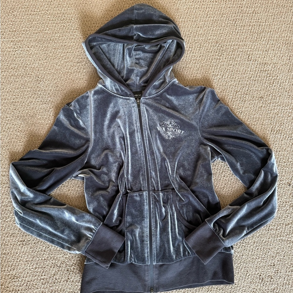 Velour Zip-Up Hoodie